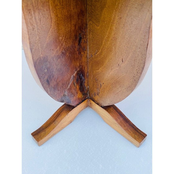 Image 1 of Vintage art deco walnut plant stand, 1940