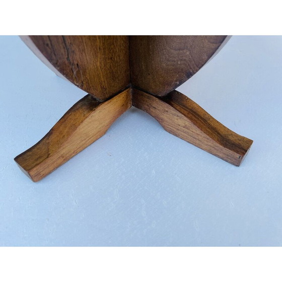 Image 1 of Vintage art deco walnut plant stand, 1940