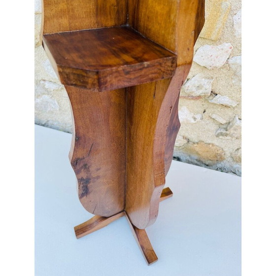 Image 1 of Vintage art deco walnut plant stand, 1940