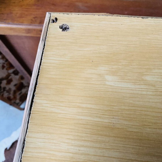 Image 1 of Rattan and glass vintage shelf