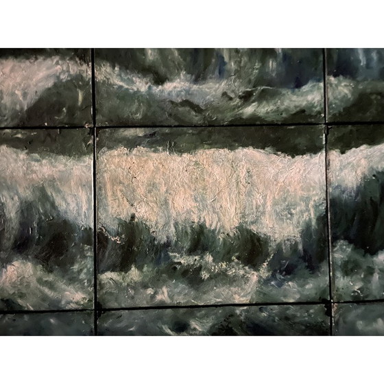 Image 1 of Vintage oil on paper "Interior Territory" by Elodie Huré