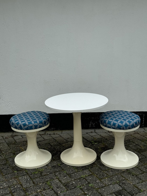 Image 1 of Tulp Space Age Table And 2 Stools