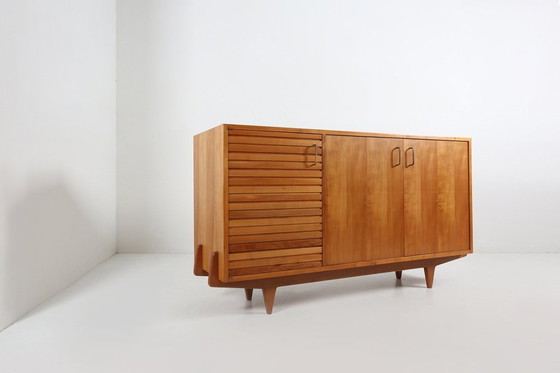 Image 1 of Mid-Century French Sideboard In Full Cherry Wood, 1950