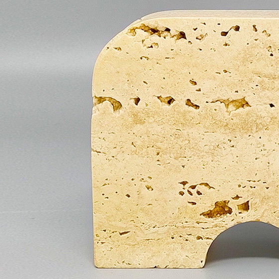 Image 1 of 1970S Original Travertine Elephant Sculpture By Enzo Mari For F.Lli Mannelli