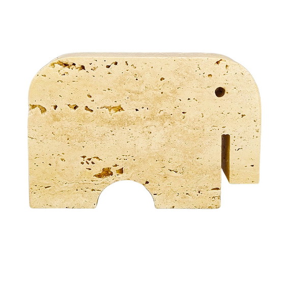 Image 1 of 1970S Original Travertine Elephant Sculpture By Enzo Mari For F.Lli Mannelli