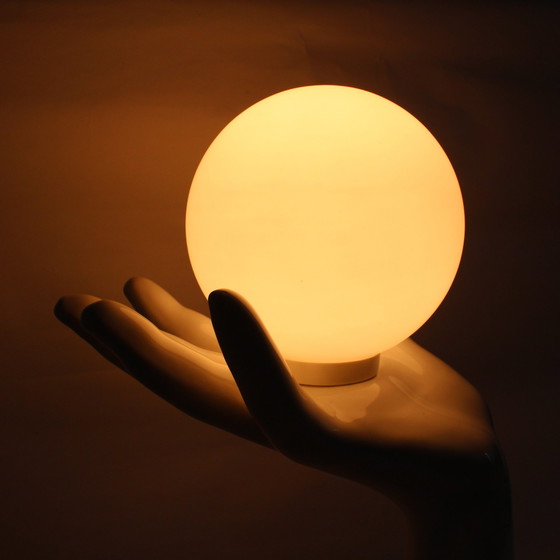 Image 1 of Vintage Ceramic Hand Lamp With Glass Ball, 1980S
