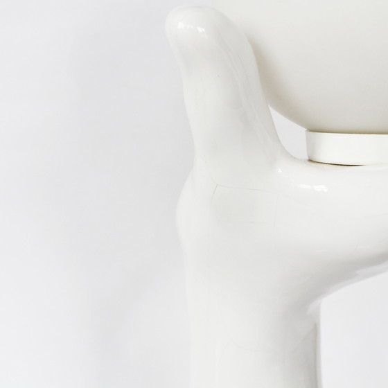 Image 1 of Vintage Ceramic Hand Lamp With Glass Ball, 1980S