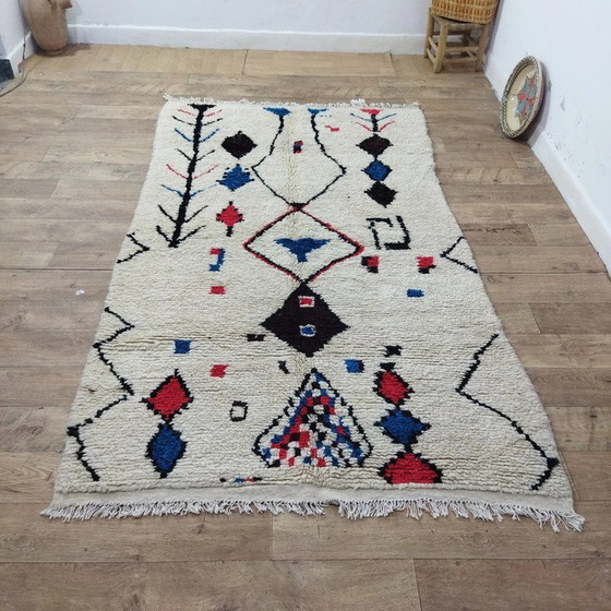 Image 1 of Handmade Berber carpet in multicolored wool - Handgefertigter Berberteppich Mehrfarbig Wolle