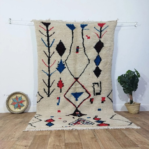 Handmade Berber carpet in multicolored wool - Handgefertigter Berberteppich Mehrfarbig Wolle