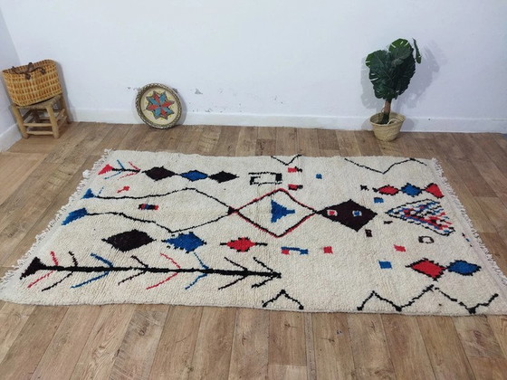 Image 1 of Handmade Berber carpet in multicolored wool - Handgefertigter Berberteppich Mehrfarbig Wolle