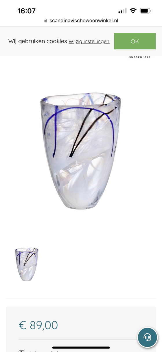 Image 1 of Kosta Boda Vase From The Contrast Series