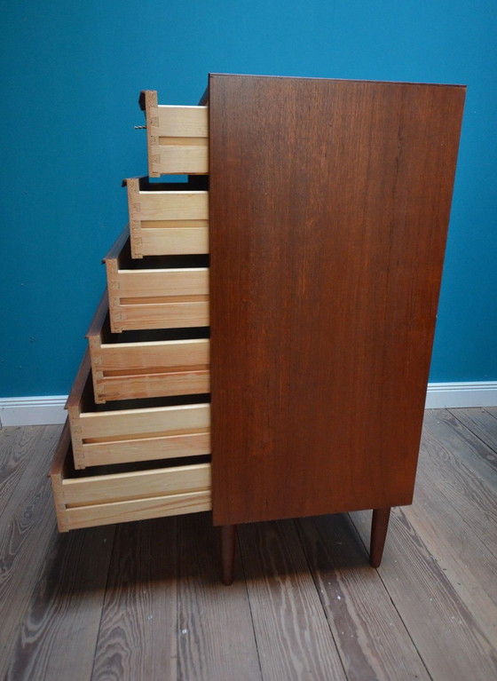 Image 1 of Vintage teak high chest of drawers