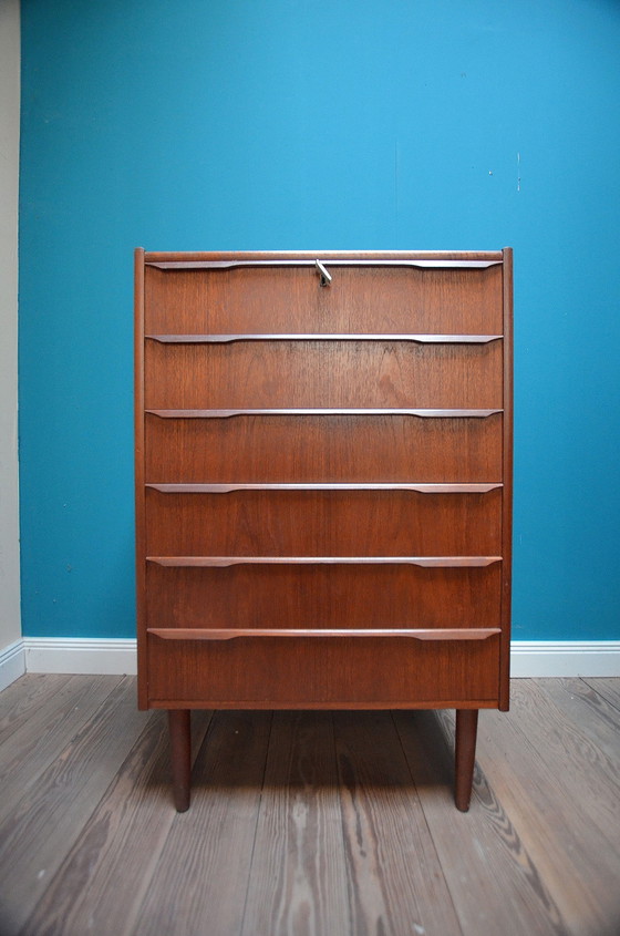 Image 1 of Vintage teak high chest of drawers