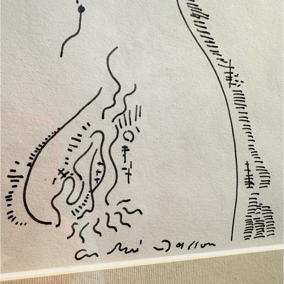 Image 1 of Vintage lithograph "Le Fil d'Ariane" by André Masson, France 1970