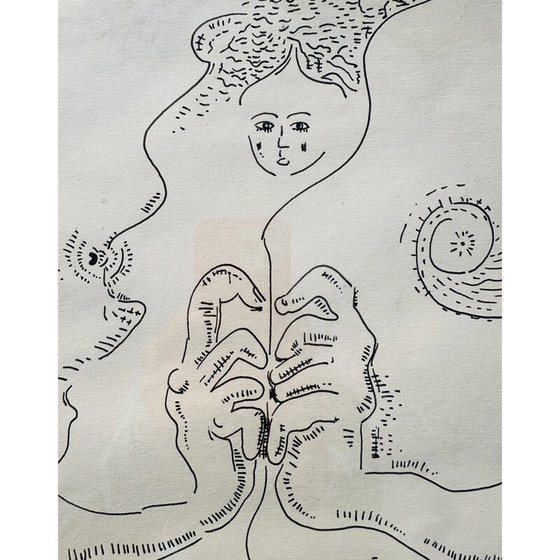 Image 1 of Vintage lithograph "Le Fil d'Ariane" by André Masson, France 1970