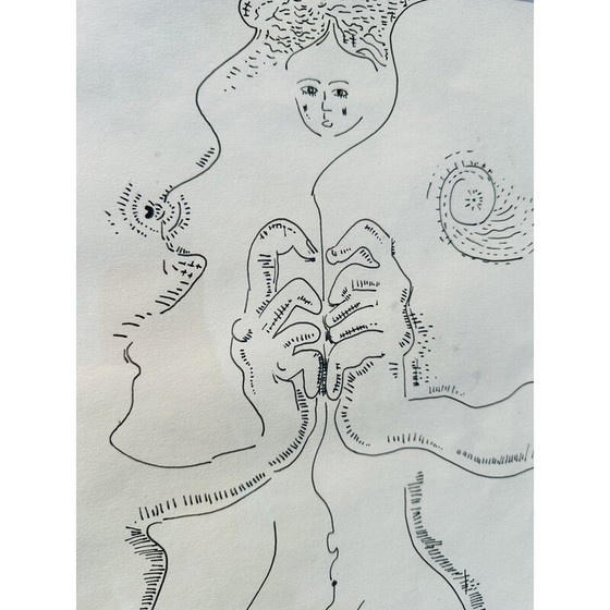 Image 1 of Vintage lithograph "Le Fil d'Ariane" by André Masson, France 1970