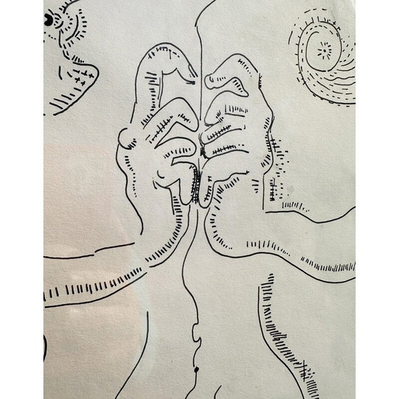 Image 1 of Vintage lithograph "Le Fil d'Ariane" by André Masson, France 1970