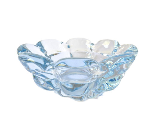 Orrefors - Large Ice Blue Bowl By Nils Landberg - 3449 Grams