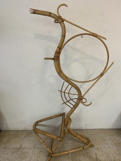 Plant Hose Rattan Plant Stand Rohé Years 60s