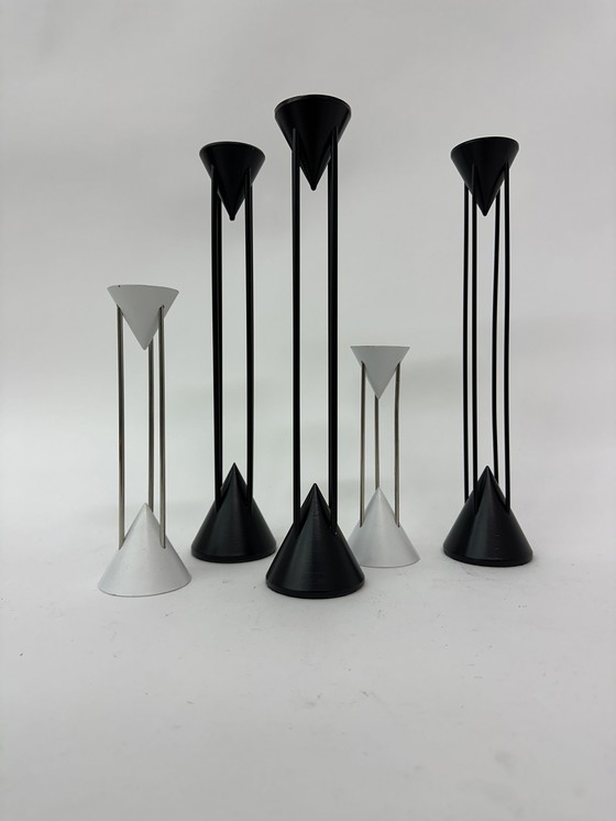 Image 1 of Set of 5 candlesticks minimalist design by Markus Borgend