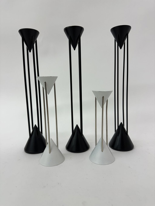 Set of 5 candlesticks minimalist design by Markus Borgend