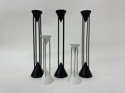 Set of 5 candlesticks minimalist design by Markus Borgend