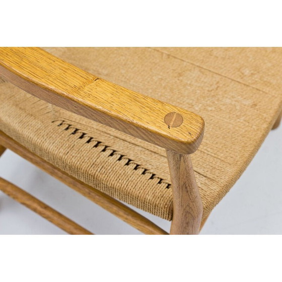 Image 1 of Set of 6 vintage Danish oak and paper cord armchairs by Viggo Hardie-Fischer Denmark 1950s