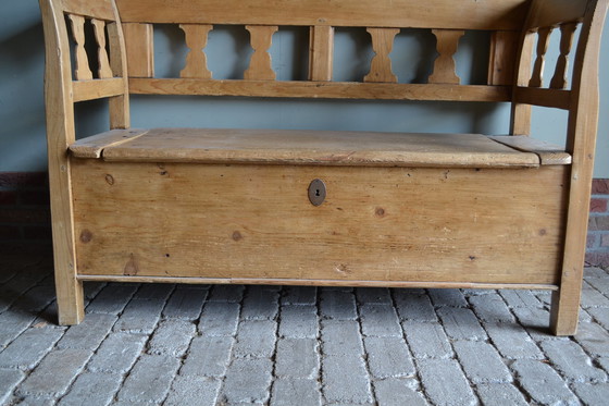 Image 1 of Antique Pine Flap Bench