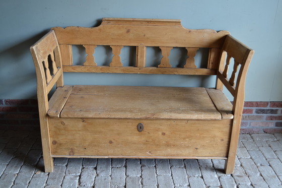 Image 1 of Antique Pine Flap Bench