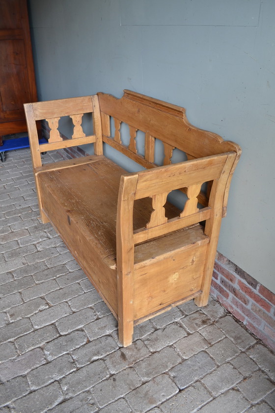 Image 1 of Antique Pine Flap Bench