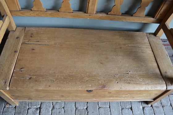 Image 1 of Antique Pine Flap Bench