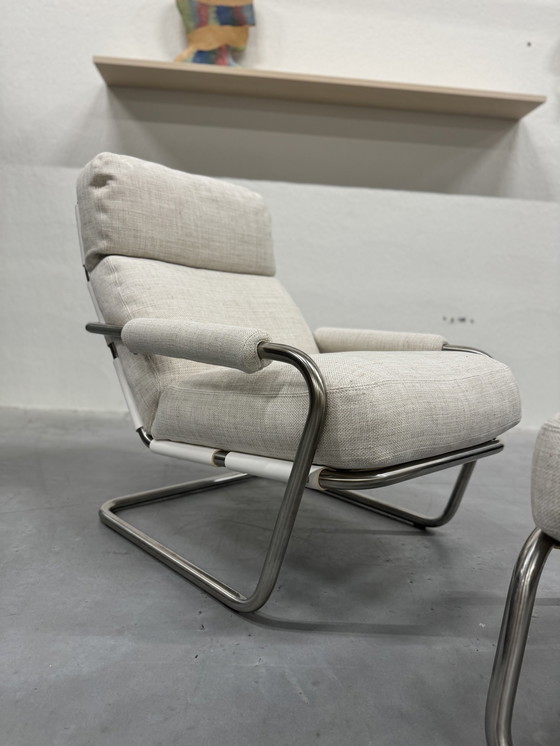 Image 1 of Gelderland 601 Mr. Oberman Armchair With Footstool White