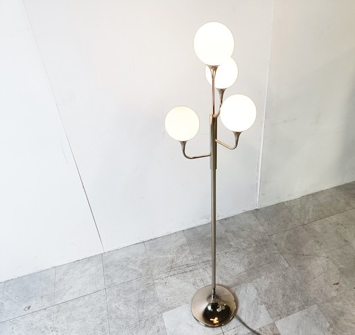 Vintage chrome sciolari floor lamp, 1970s , Italy