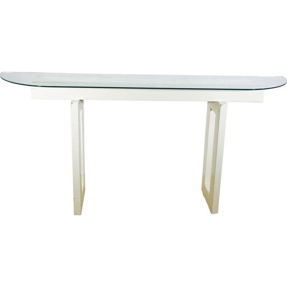Image 1 of Large vintage console in white painted metal 1980s