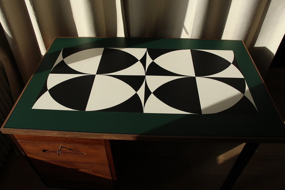 Image 1 of Philips Desk With Hand-Painted Geometric Pattern