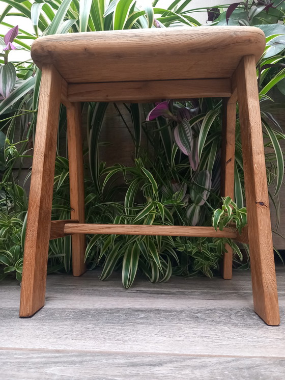 Image 1 of 3x Vintage Stools elstar recycled oak wood