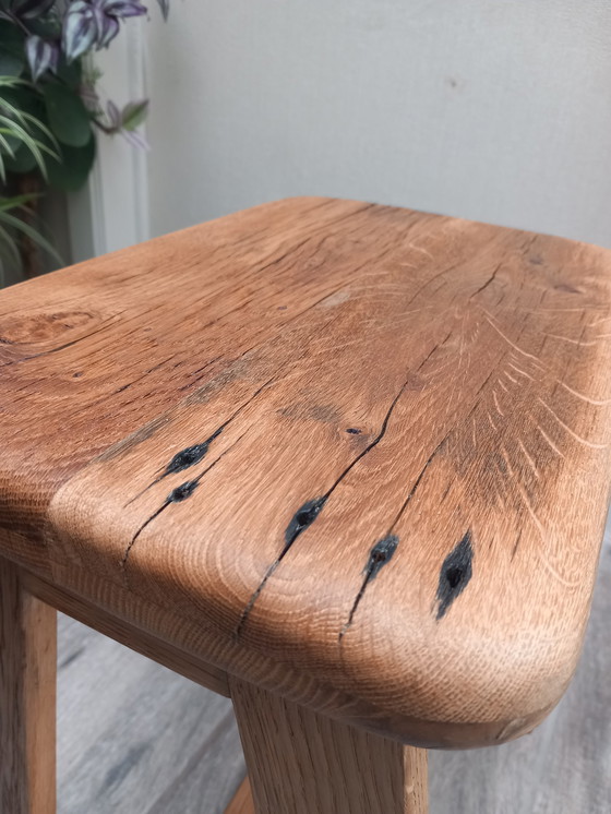 Image 1 of 3x Vintage Stools elstar recycled oak wood