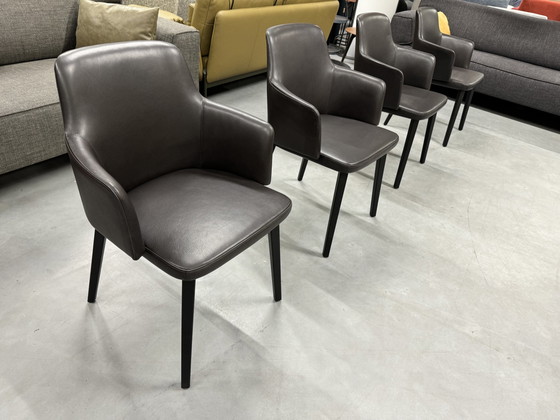 Image 1 of 4 Montis Back me up chairs brown leather