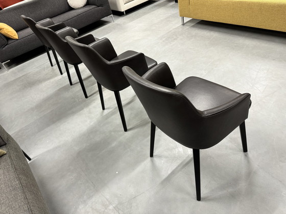 Image 1 of 4 Montis Back me up chairs brown leather