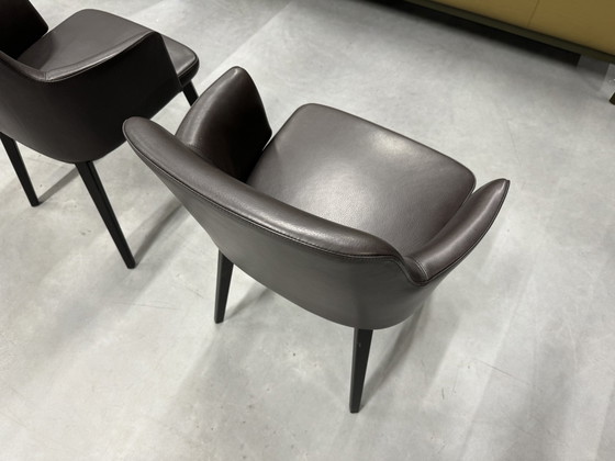 Image 1 of 4 Montis Back me up chairs brown leather