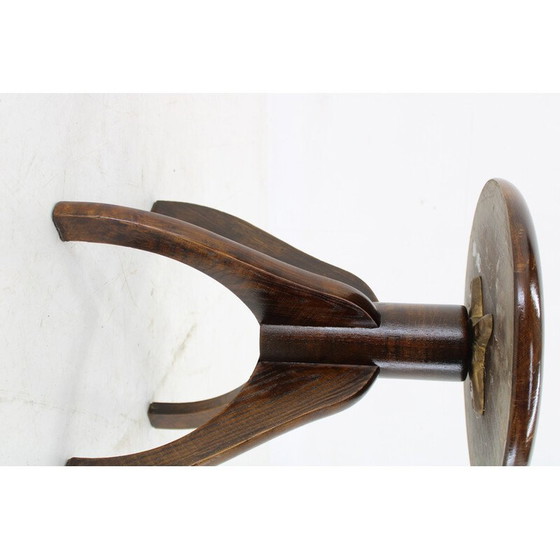 Image 1 of Vintage swivel stool in stained beech for piano, Czechoslovakia 1950