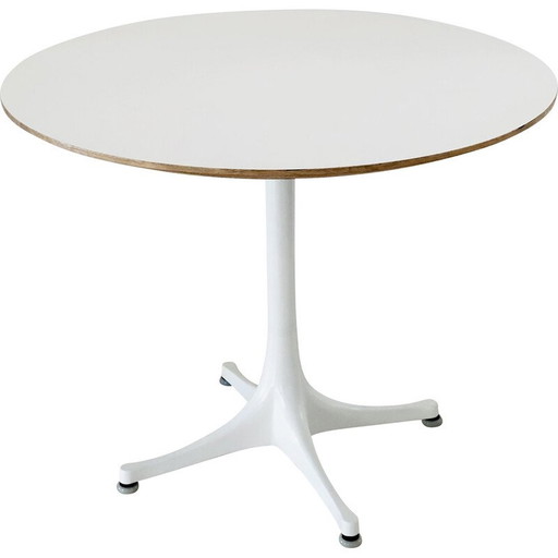 Vintage coffee table model 5452 in white laminate and aluminum by George Nelson for Herman Miller, USA 1960