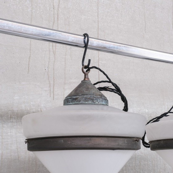 Image 1 of Coppia di lampade a sospensione in vetro vintage, Francia 1920