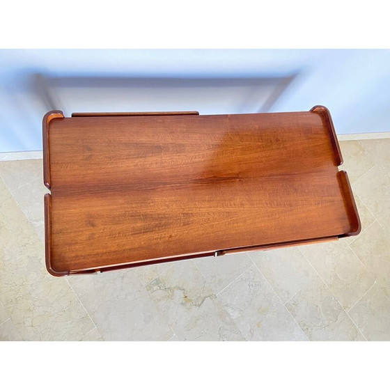 Image 1 of Vintage walnut coffee table with two drawers, Italy 1970