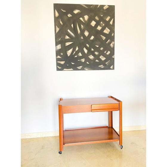 Image 1 of Vintage walnut coffee table with two drawers, Italy 1970