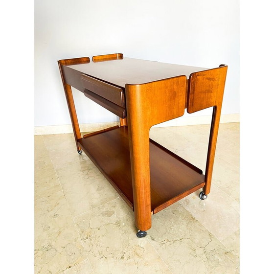 Image 1 of Vintage walnut coffee table with two drawers, Italy 1970