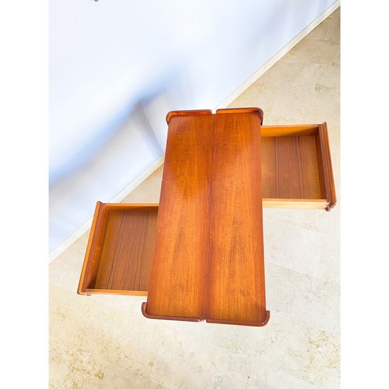 Image 1 of Vintage walnut coffee table with two drawers, Italy 1970