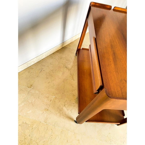 Image 1 of Vintage walnut coffee table with two drawers, Italy 1970