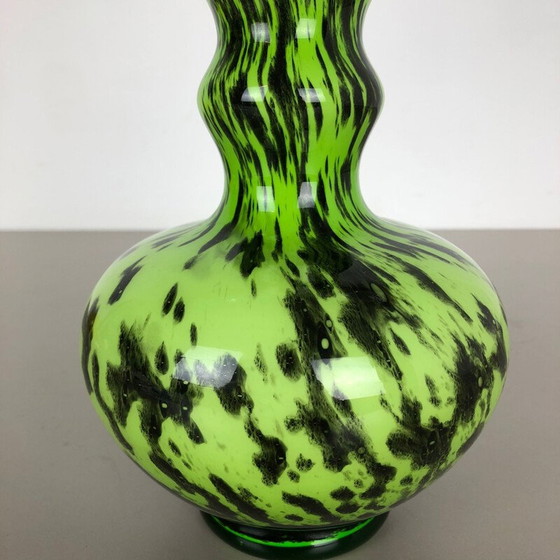 Image 1 of Large vintage Green Pop Art Opaline Florence Vase Italy 1970s