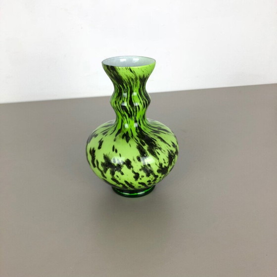Image 1 of Large vintage Green Pop Art Opaline Florence Vase Italy 1970s